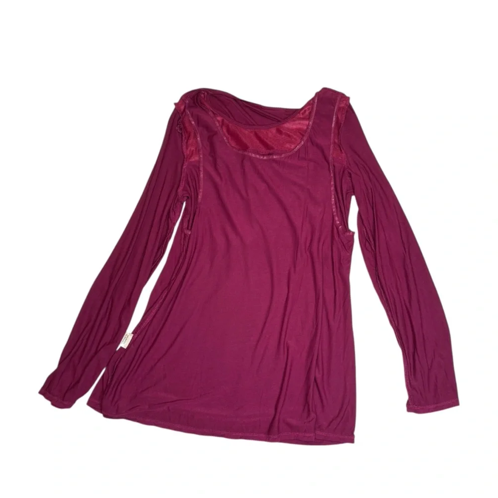 Milk Nursingwear Pink Purple Lace Long Sleeve Nursing Top Medium Romantic - Picture 4 of 5